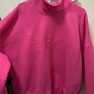ACTA Hot Pink Funnel Neck Sweatshirt